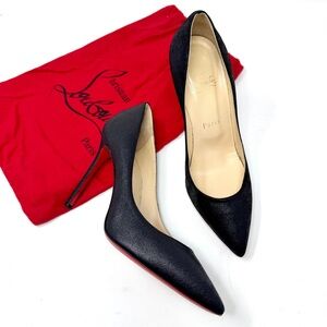 Christian Louboutin Kate Pumps in Black Crackle Leather